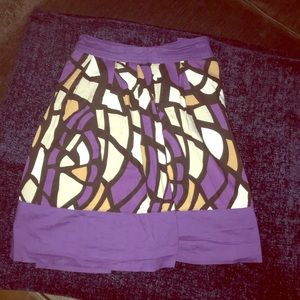 Pink Twill miniskirt. Skirt is lined, has pockets.